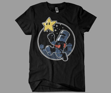 Monty Python Black Knight Star Power Super Mario T-Shirt