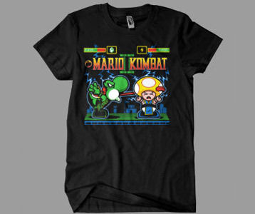 Mortal Kombat Super Mario T-Shirt - Yoshi vs. Toad