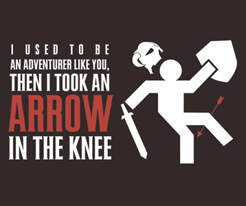 Image result for arrow in the knee