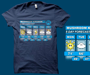 Super Mario Mushroom Kingdom Forecast T-Shirt