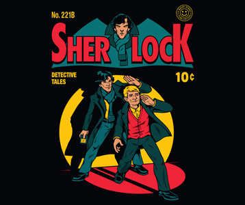 Sherlock Batman Comic T-Shirt - Holmes & Watson Comic Cover Shirt