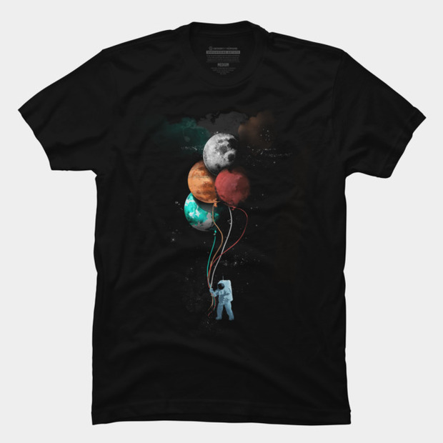 Astronaut Holding Planet Balloons T-Shirt