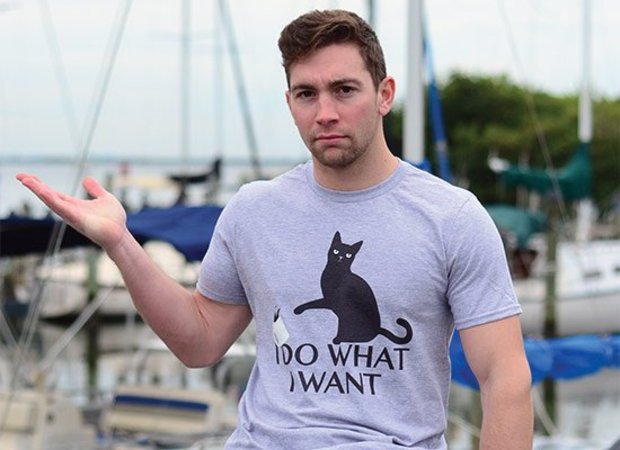 I Do What I Want Cat Knocking Over Drink T-Shirt
