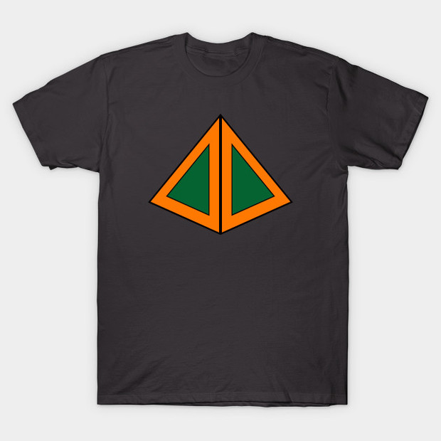 David's Legion 3D Triangle Shirt Orange and Green