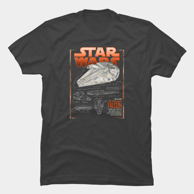 Solo A Star Wars Story Millennium Falcon Concept Art T-Shirt