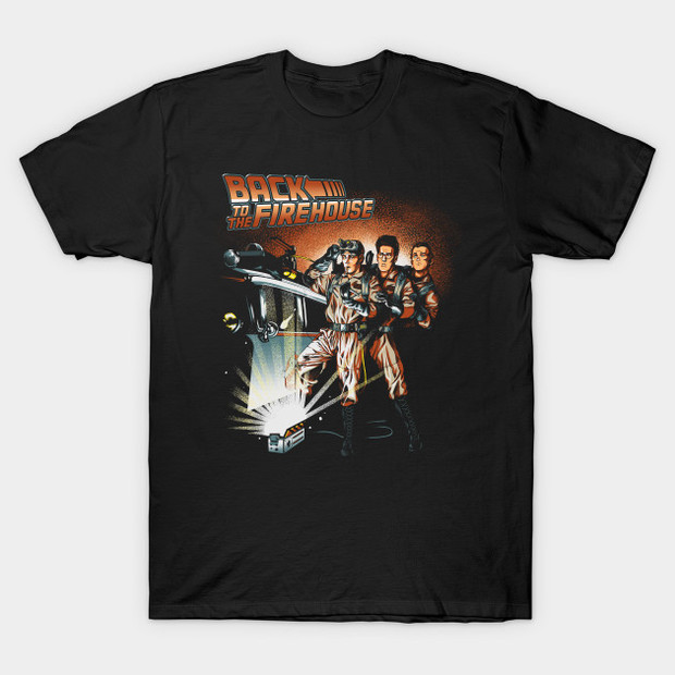 Back to the Firehouse Ghostbusters Back to the Future T-Shirt