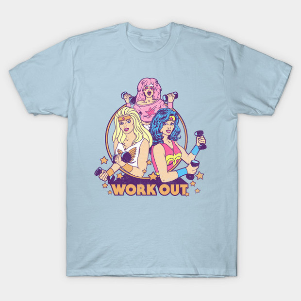'80s Heroines Workout T-Shirt - Jem, She-Ra and Wonder Woman