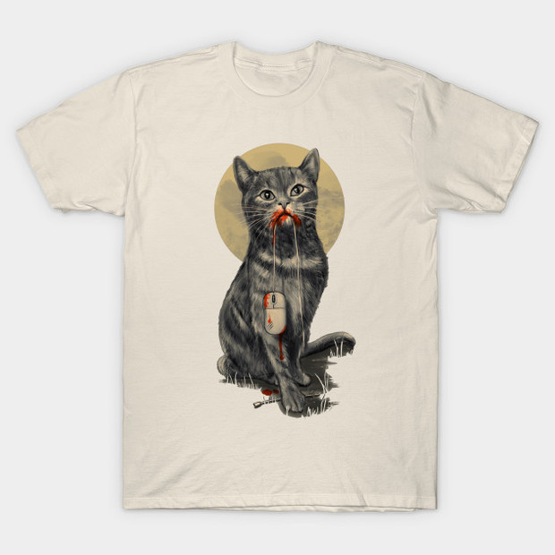 Cat Catches Computer Mouse T-Shirt