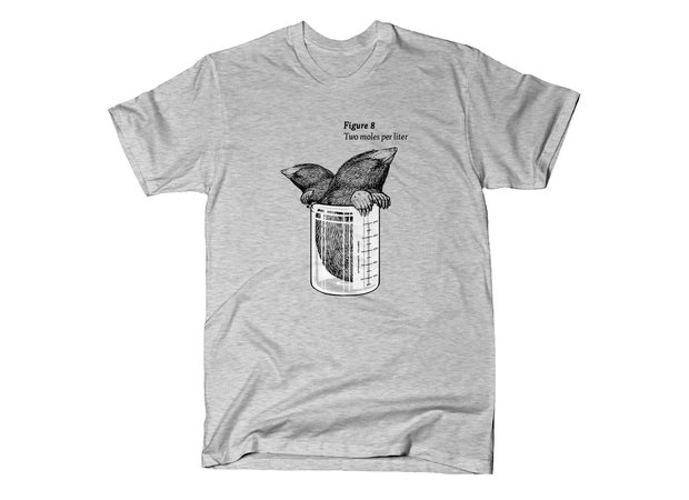 Two Moles Per Liter Moles in a Beaker T-Shirt