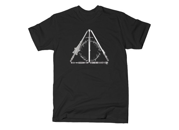 Nerdy Hallows T-Shirt - Nerd Weapons Deathly Hallows Symbol