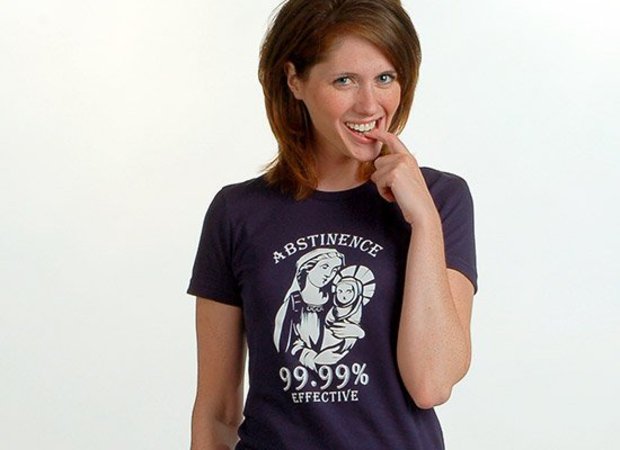 Abstinence 99.99% Effective Mary and Jesus T-Shirt